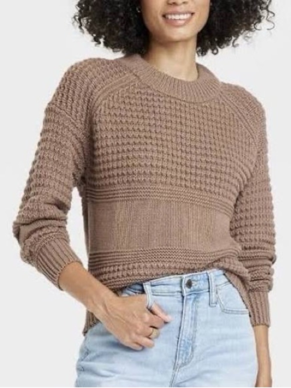 NWT Universal Thread Chunky Mocha Brown Crew Sweater